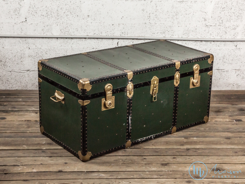 Baule Vintage In Cartone Dark Green Maisonvicentini It